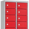 Steel Mini Locker with 30 compartments (Red doors)